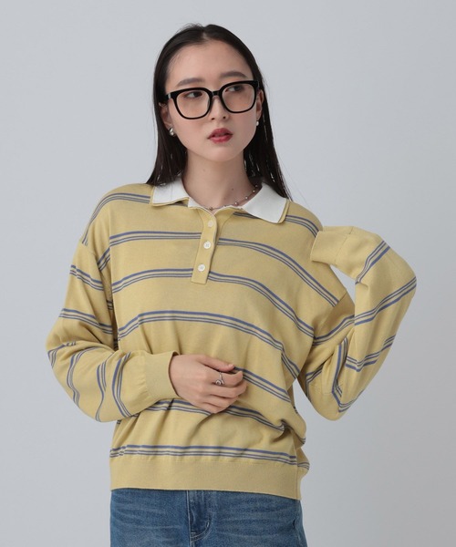 LEPSIM（レプシィム）の「12ゲージレイヤーカラーポロ　639469（ニット/セーター・レディース・グリーン/ブラック/イエロー/グレー・FREE）」の17枚目の写真