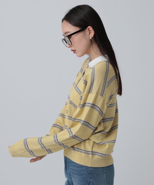 LEPSIM（レプシィム）の「12ゲージレイヤーカラーポロ　639469（ニット/セーター・レディース・グリーン/ブラック/イエロー/グレー・FREE）」の18枚目の写真