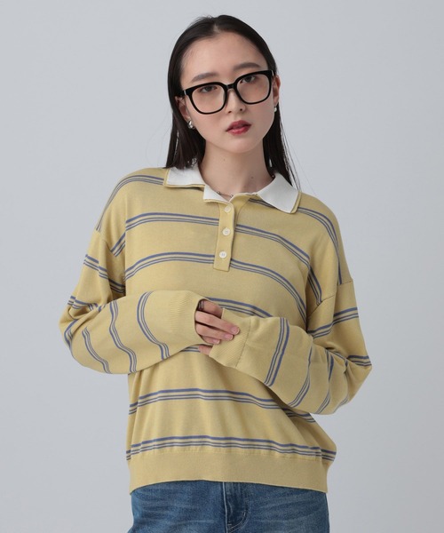 LEPSIM（レプシィム）の「12ゲージレイヤーカラーポロ　639469（ニット/セーター・レディース・グリーン/ブラック/イエロー/グレー・FREE）」の19枚目の写真