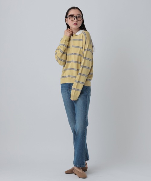 LEPSIM（レプシィム）の「12ゲージレイヤーカラーポロ　639469（ニット/セーター・レディース・グリーン/ブラック/イエロー/グレー・FREE）」の21枚目の写真