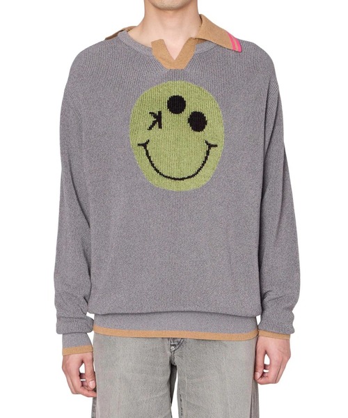 kolor（カラー）の「【kolor/カラー】26SCM-N03304 KNIT PO（ニット/セーター・メンズ・イエロー/グレー・3/5）」の2枚目の写真