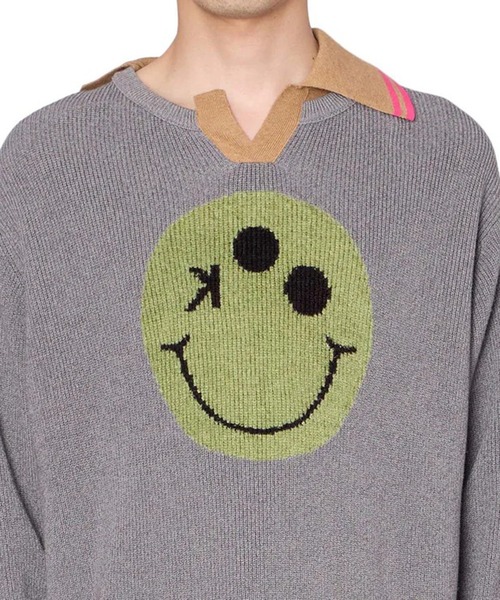 kolor（カラー）の「【kolor/カラー】26SCM-N03304 KNIT PO（ニット/セーター・メンズ・イエロー/グレー・3/5）」の5枚目の写真