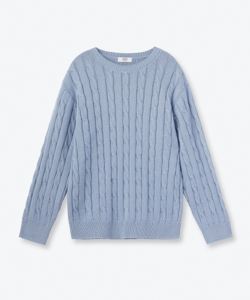 MUSINSA STANDARD KIDS（ムシンサスタンダードキッズ）の「コットンケーブルクルーネックニット [セレニティブルー]（ニット/セーター・レディース・その他・110/120/130/140/150/160）」の2枚目の写真