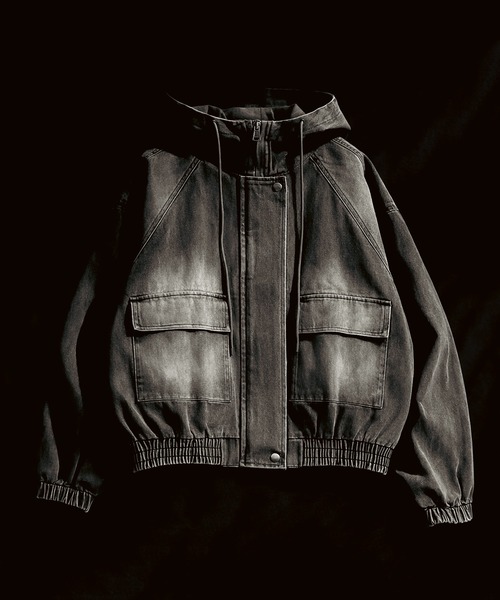 CALIFORNIA OUTFITTERS(カリフォルニア アウトフィッターズ)の「2D8 VINTAGE FADE DENIM HOOD BLOUSON(デニムジャケット・メンズ・ライトブルー/チャコール・FREE)」の2枚目の写真
