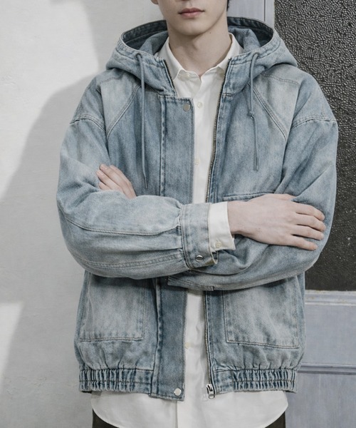 CALIFORNIA OUTFITTERS(カリフォルニア アウトフィッターズ)の「2D8 VINTAGE FADE DENIM HOOD BLOUSON(デニムジャケット・メンズ・ライトブルー/チャコール・FREE)」の3枚目の写真