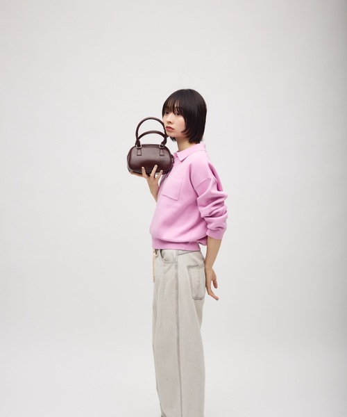 TONER(トナー)の「ラウンドミニバッグ/ロゴプレート付き(ショルダーバッグ・レディース・レッド/ブラウン/ブラック・FREE)」の7枚目の写真