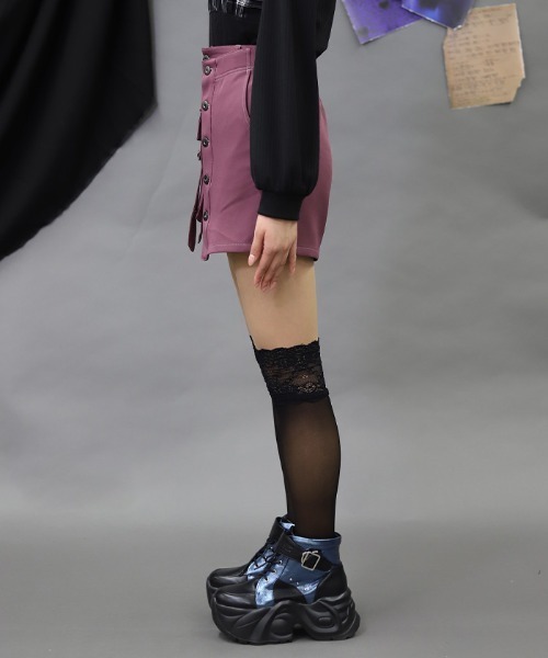 NIBBLE POISON（ニブルポイズン）の「ラップデザインスカパン（その他パンツ・レディース・ブラック/ピンク・MEDIUM）」の4枚目の写真