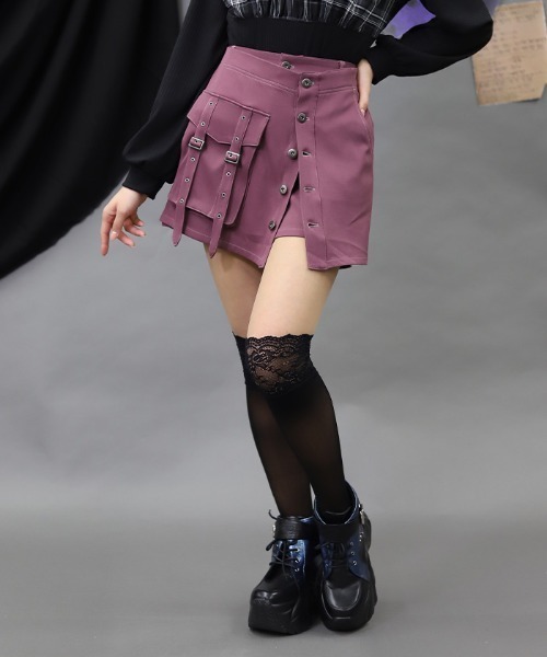 NIBBLE POISON（ニブルポイズン）の「ラップデザインスカパン（その他パンツ・レディース・ブラック/ピンク・MEDIUM）」の9枚目の写真