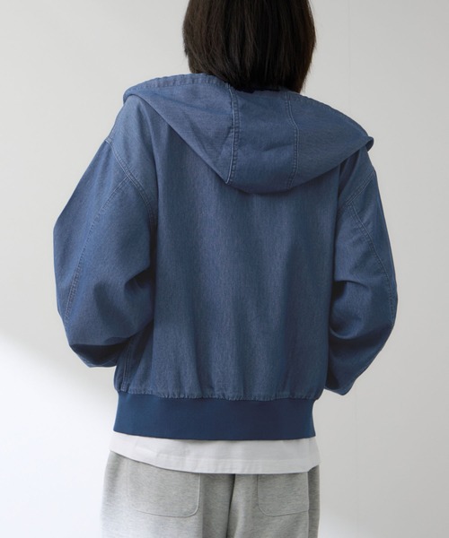 NAVY（ネイビー）の「ブリーズデニム フルZIPパーカー（パーカー・メンズ・グレー/ブルー・S/M/L/XL）」の10枚目の写真