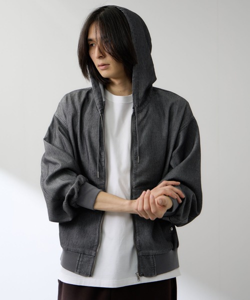 NAVY（ネイビー）の「ブリーズデニム フルZIPパーカー（パーカー・メンズ・グレー/ブルー・S/M/L/XL）」の15枚目の写真