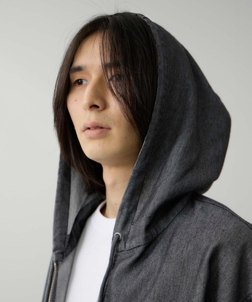 NAVY（ネイビー）の「ブリーズデニム フルZIPパーカー（パーカー・メンズ・グレー/ブルー・S/M/L/XL）」の17枚目の写真