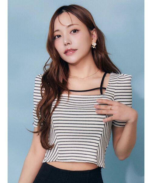 EATME（イートミー）の「ベルテッドリボンコンパクトTOP（Tシャツ/カットソー・レディース・その他1/レッド/グレー・FREE）」の4枚目の写真