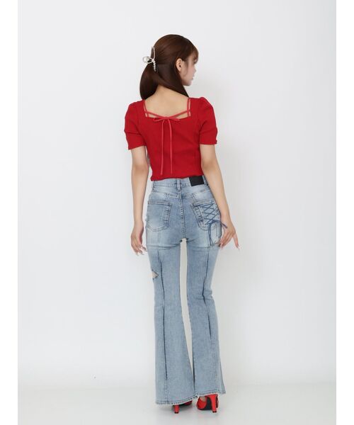 EATME（イートミー）の「ベルテッドリボンコンパクトTOP（Tシャツ/カットソー・レディース・その他1/レッド/グレー・FREE）」の15枚目の写真