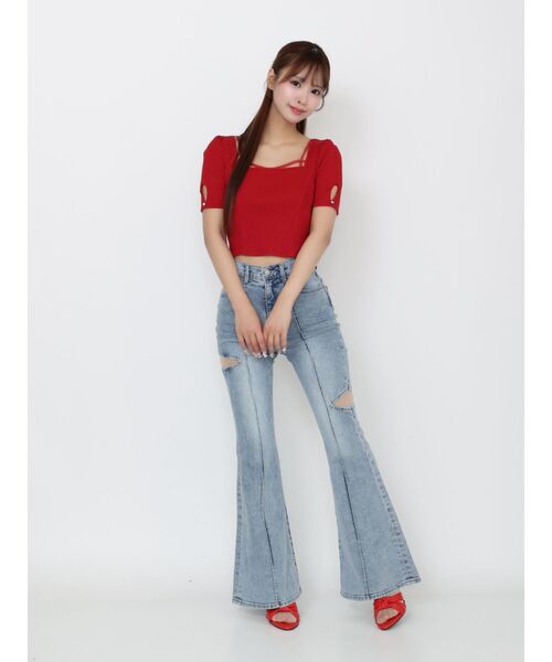 EATME（イートミー）の「ベルテッドリボンコンパクトTOP（Tシャツ/カットソー・レディース・その他1/レッド/グレー・FREE）」の17枚目の写真