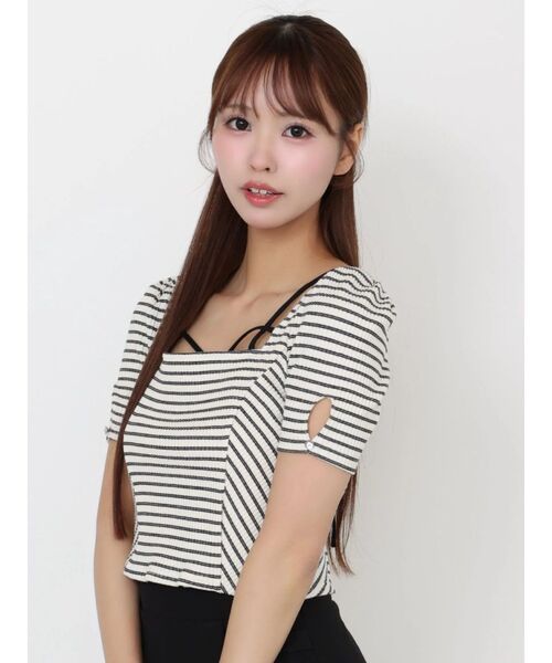 EATME（イートミー）の「ベルテッドリボンコンパクトTOP（Tシャツ/カットソー・レディース・その他1/レッド/グレー・FREE）」の15枚目の写真