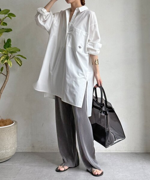 DouDou（ドゥドゥ）の「【WEB限定】アコーディオン楊柳イージーパンツ（その他パンツ・レディース・アイボリー/モカ/グレー・FREE）」の16枚目の写真