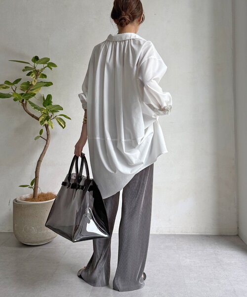 DouDou（ドゥドゥ）の「【WEB限定】アコーディオン楊柳イージーパンツ（その他パンツ・レディース・アイボリー/モカ/グレー・FREE）」の18枚目の写真