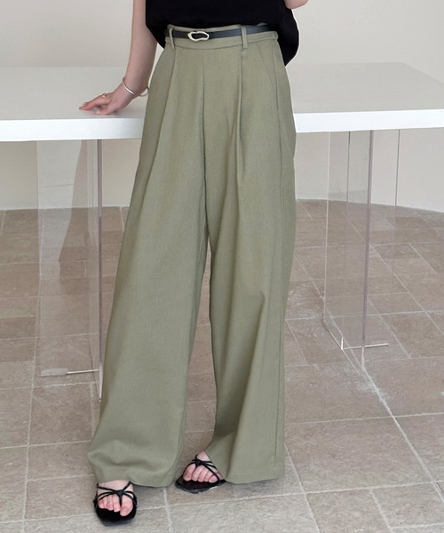 DAY CLOSET(デイ クローゼット)の「【縦ライン強調/ストンと落ち感シルエット】フロントタック リネン ワイドパンツ レディース(その他パンツ・レディース・ブラック/カーキ/アイボリー/モカ・S/M/L)」の22枚目の写真