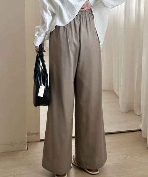 DAY CLOSET(デイ クローゼット)の「【縦ライン強調/ストンと落ち感シルエット】フロントタック リネン ワイドパンツ レディース(その他パンツ・レディース・ブラック/カーキ/アイボリー/モカ・S/M/L)」の18枚目の写真