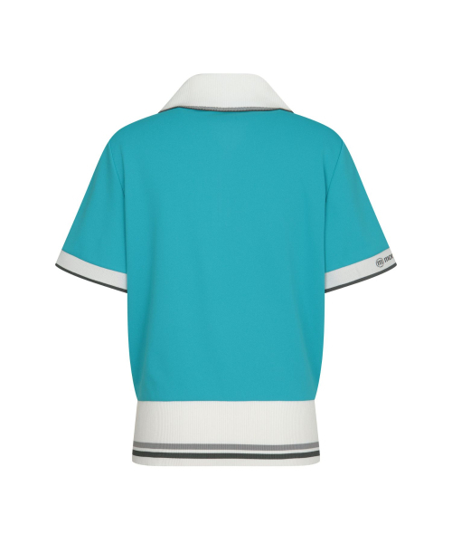 MONDAYFLOW（マンデーフロー）の「ワイドカラージップアップトップ_ティール（ポロシャツ・レディース・その他・X-SMALL/SMALL/MEDIUM/LARGE）」の2枚目の写真