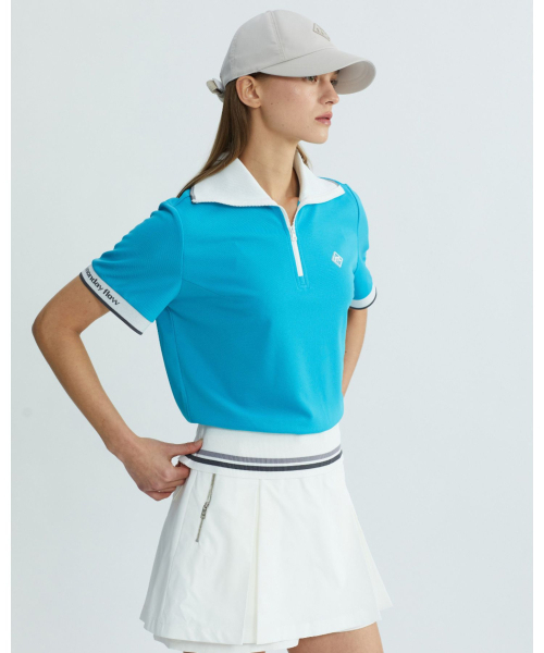 MONDAYFLOW（マンデーフロー）の「ワイドカラージップアップトップ_ティール（ポロシャツ・レディース・その他・X-SMALL/SMALL/MEDIUM/LARGE）」の3枚目の写真