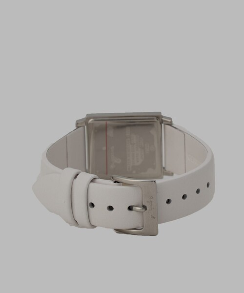 agnes b.（アニエスベー）の「ホワイト レザー スクエア ウォッチ "Marcello"（アナログ腕時計・レディース・ホワイト・FREE）」の2枚目の写真