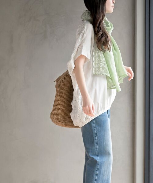 rps(アールピーエス)の「刺繍大判ストール(ストール/ショール・レディース・ミント/イエロー/アイボリー/ブルー・フリー)」の14枚目の写真