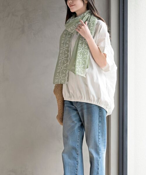 rps(アールピーエス)の「刺繍大判ストール(ストール/ショール・レディース・ミント/イエロー/アイボリー/ブルー・フリー)」の16枚目の写真