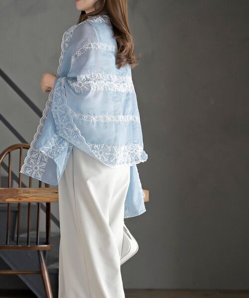 rps(アールピーエス)の「刺繍大判ストール(ストール/ショール・レディース・ミント/イエロー/アイボリー/ブルー・フリー)」の22枚目の写真