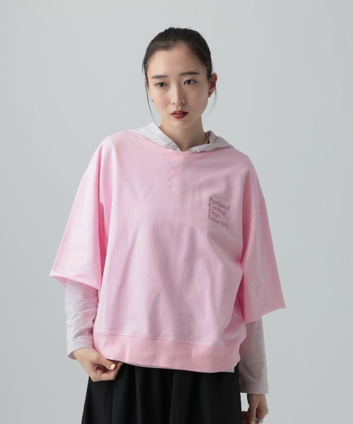 LEPSIM（レプシィム）の「シアーフードヘンリープルオーバー　661801（Tシャツ/カットソー・レディース・イエロー/ライトグレー/チャコールグレー・FREE）」の9枚目の写真