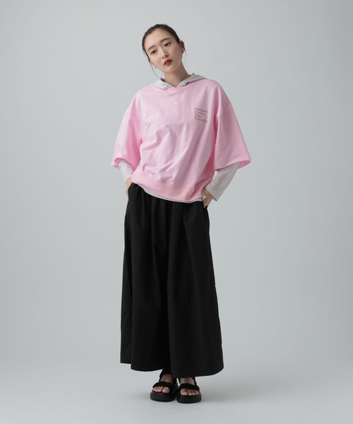 LEPSIM（レプシィム）の「シアーフードヘンリープルオーバー　661801（Tシャツ/カットソー・レディース・イエロー/ライトグレー/チャコールグレー・FREE）」の11枚目の写真