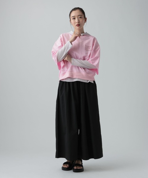 LEPSIM（レプシィム）の「シアーフードヘンリープルオーバー　661801（Tシャツ/カットソー・レディース・イエロー/ライトグレー/チャコールグレー・FREE）」の12枚目の写真