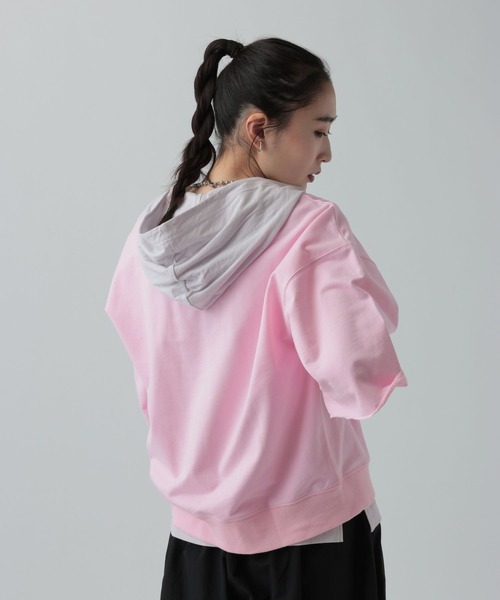 LEPSIM（レプシィム）の「シアーフードヘンリープルオーバー　661801（Tシャツ/カットソー・レディース・イエロー/ライトグレー/チャコールグレー・FREE）」の6枚目の写真