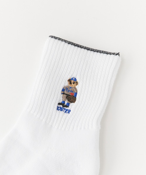 ROSTER SOX（ロスターソックス）の「ROSTER SOX/ロスター 刺繍デザイン リブ編みミドルソックス 日本製 2026年 夏 夏服（ソックス/靴下・レディース・ホワイト/ブラック・23-25cm）」の3枚目の写真