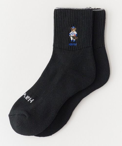 ROSTER SOX（ロスターソックス）の「ROSTER SOX/ロスター 刺繍デザイン リブ編みミドルソックス 日本製 2026年 夏 夏服（ソックス/靴下・レディース・ホワイト/ブラック・23-25cm）」の6枚目の写真
