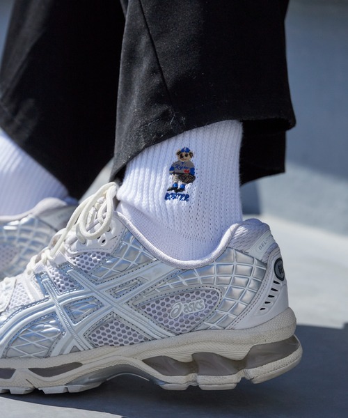 ROSTER SOX（ロスターソックス）の「ROSTER SOX/ロスター 刺繍デザイン リブ編みミドルソックス 日本製 2026年 夏 夏服（ソックス/靴下・レディース・ホワイト/ブラック・23-25cm）」の10枚目の写真