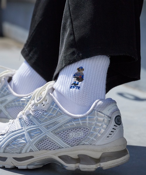 ROSTER SOX（ロスターソックス）の「ROSTER SOX/ロスター 刺繍デザイン リブ編みミドルソックス 日本製 2026年 夏 夏服（ソックス/靴下・レディース・ホワイト/ブラック・23-25cm）」の9枚目の写真