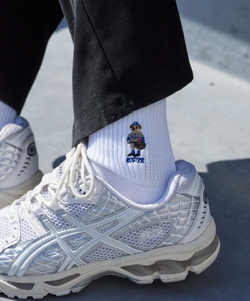 ROSTER SOX（ロスターソックス）の「ROSTER SOX/ロスター 刺繍デザイン リブ編みミドルソックス 日本製 2026年 夏 夏服（ソックス/靴下・レディース・ホワイト/ブラック・23-25cm）」の8枚目の写真
