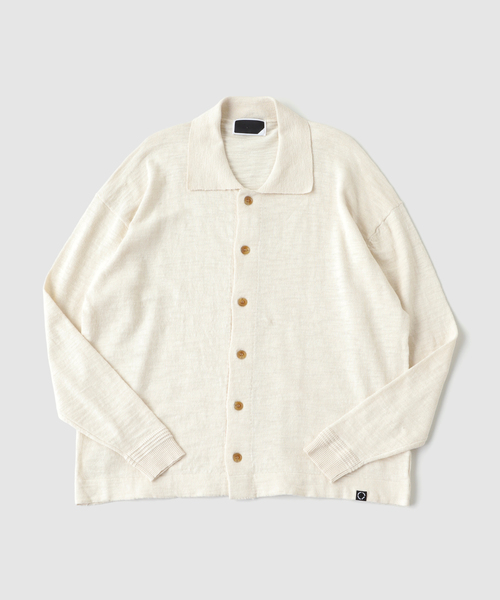 PHINGERIN（フィンガリン）の「PHINGERIN / フィンガリン SLAB GAUZE KNIT SHIRT（ニット/セーター・メンズ・ブラック/ホワイト系その他/レッド・MEDIUM）」の2枚目の写真