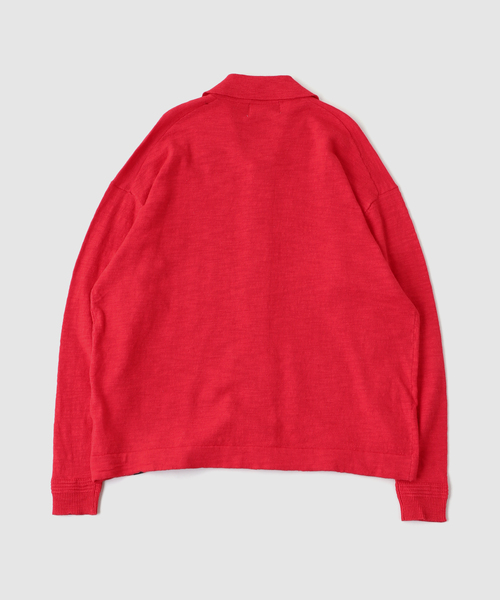 PHINGERIN（フィンガリン）の「PHINGERIN / フィンガリン SLAB GAUZE KNIT SHIRT（ニット/セーター・メンズ・ブラック/ホワイト系その他/レッド・MEDIUM）」の4枚目の写真