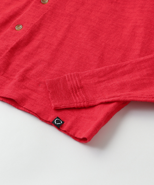 PHINGERIN（フィンガリン）の「PHINGERIN / フィンガリン SLAB GAUZE KNIT SHIRT（ニット/セーター・メンズ・ブラック/ホワイト系その他/レッド・MEDIUM）」の6枚目の写真