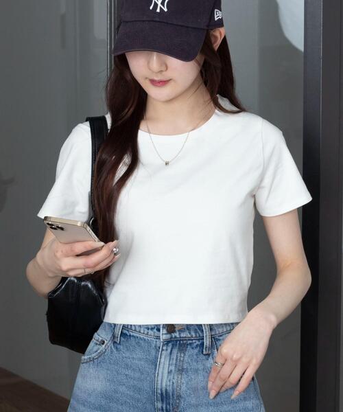 WEGO(ウィゴー)の「WEGO/【26年春夏新作】接触冷感コンパクトフィットT(Tシャツ/カットソー・レディース・オフホワイト/ライトイエロー/ライトピンク/ブラウン/ホワイト/杢グレー/ブラック・LARGE/MEDIUM/SMALL)」の1枚目の写真