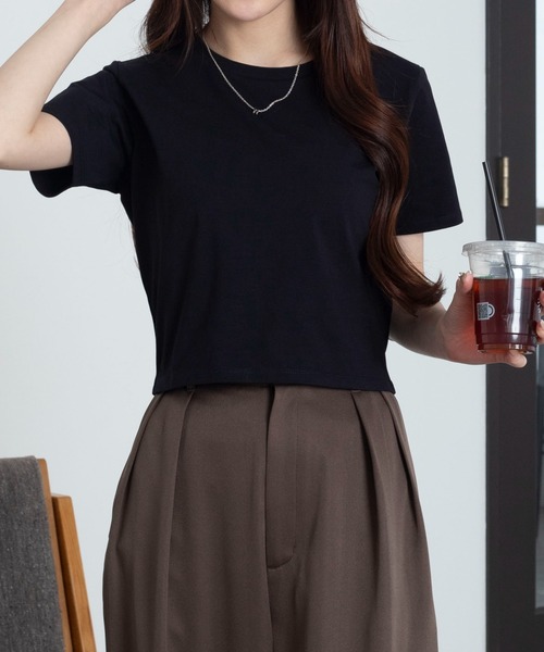 WEGO(ウィゴー)の「WEGO/【26年春夏新作】接触冷感コンパクトフィットT(Tシャツ/カットソー・レディース・オフホワイト/ライトイエロー/ライトピンク/ブラウン/ホワイト/杢グレー/ブラック・LARGE/MEDIUM/SMALL)」の21枚目の写真