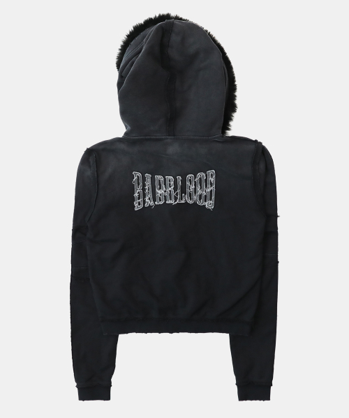 BADBLOOD(バッドブラッド)の「ロエッジデタッチャブルファーフードジップアップスリムフィット - ウォッシュドブラック(パーカー・レディース・その他・S/M/L)」の3枚目の写真