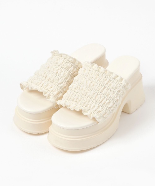 3.3 Field Trip (3.3フィールドトリップ)の「3.3 Field Trip/ギャザー厚底サンダル(サンダル・レディース・アイボリー/ブラック・SMALL/MEDIUM/LARGE)」の11枚目の写真