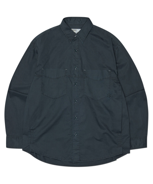 NOMANUAL(NOMANUAL)の「OVERDYED SHIRT - WASHED NAVY(シャツ/ブラウス・レディース・その他・MEDIUM/LARGE/SMALL)」の1枚目の写真