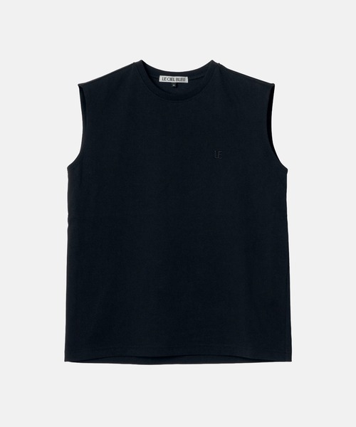 LE CIEL BLEU（ルシェルブルー）の「"LE"スリーブレスTシャツ / "LE" Sleeveless T-shirt（Tシャツ/カットソー・レディース・オフホワイト/ブラック・36）」の11枚目の写真