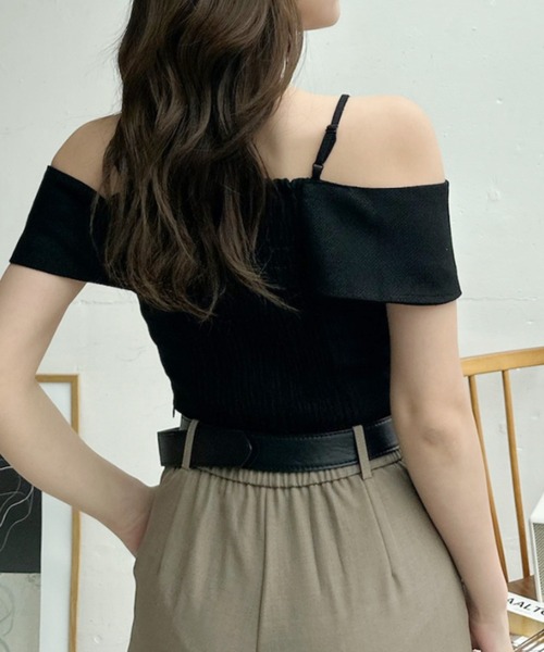 Ada.(エイダ)の「フロント ビッグ リボン オフショルダー トップス(シャツ/ブラウス・レディース・ブラック/オフホワイト/ピンク・FREE)」の15枚目の写真