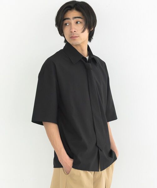 CRAFT STANDARD BOUTIQUE(クラフトスタンダードブティック)の「タイ付き半袖シャツ(シャツ/ブラウス・メンズ・ブラック/グレー・L/M)」の5枚目の写真