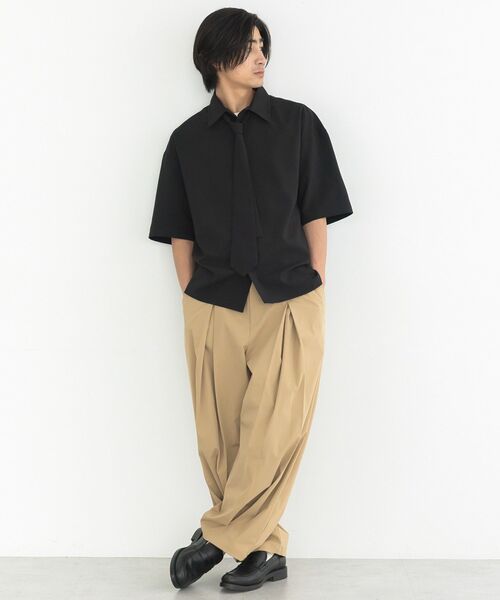 CRAFT STANDARD BOUTIQUE(クラフトスタンダードブティック)の「タイ付き半袖シャツ(シャツ/ブラウス・メンズ・ブラック/グレー・L/M)」の8枚目の写真